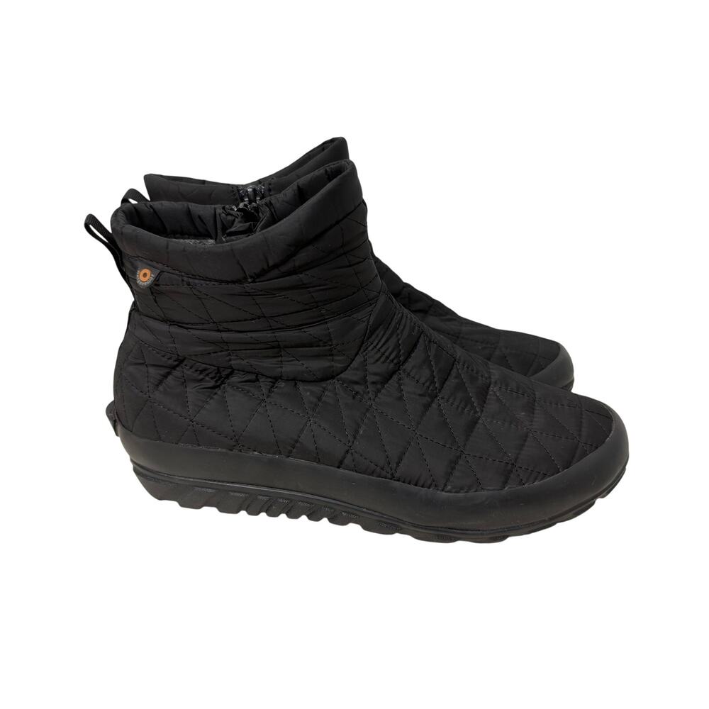 Bogs Snowday II Short Boots Women's Size 9 Black Quilted Insulated Winter